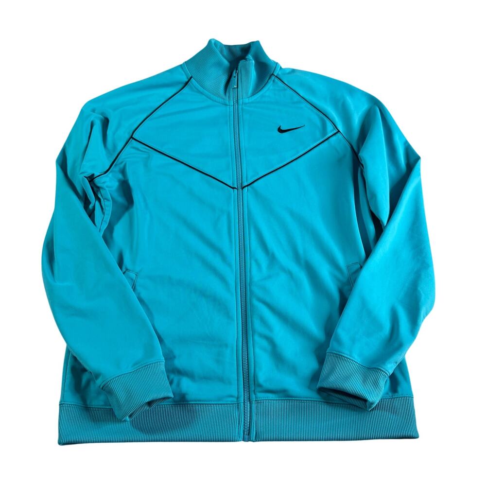 Nike Track Jacket Womens XL Turquoise Blue Full Zip Athletic Jacket 637972-388